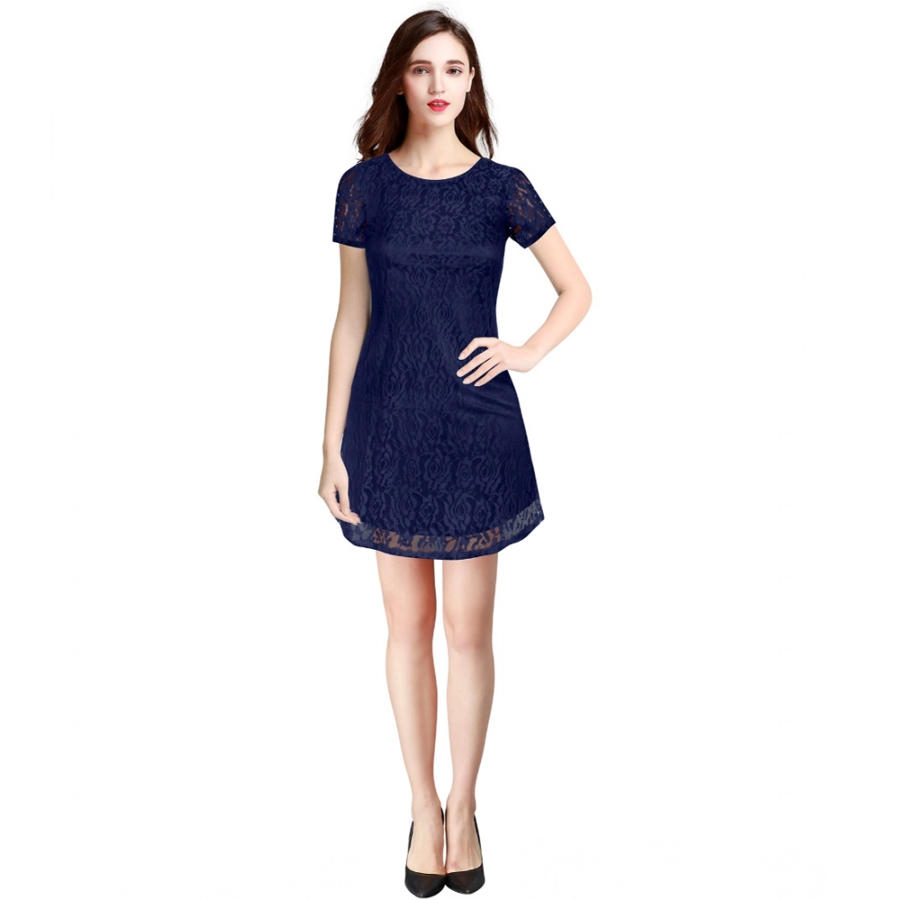 54163287929_4d26ece0bc_o_d-1000x1000-1.webp Generic Women's Rasal Solid Round Neck Cap Sleeve Dress (Blue) - Image 1