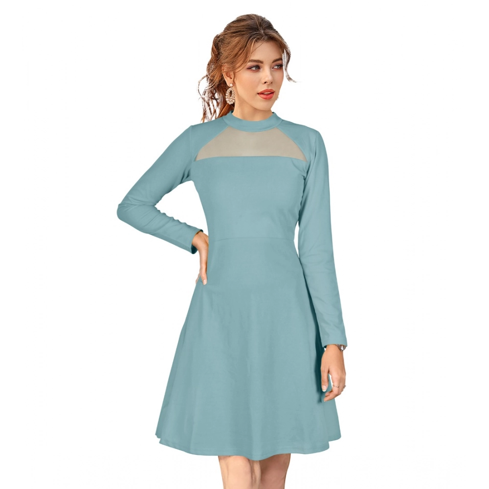 54163288204_e703c61e24_o_d-1000x1000-1.webp Generic Women's Knitting stretchable Solid Round Neck Full Sleeve Dress (Pista) - Image 1