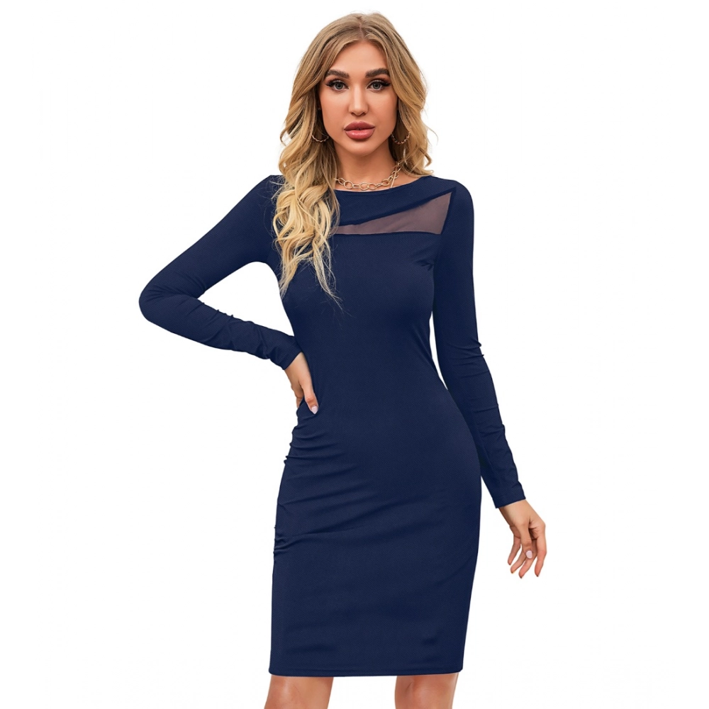 54163423745_e6e9be1d30_o_d-1000x1000-1.webp Generic Women's Knitting stretchable Solid Round Neck Full Sleeve Dress (Blue ) - Image 1