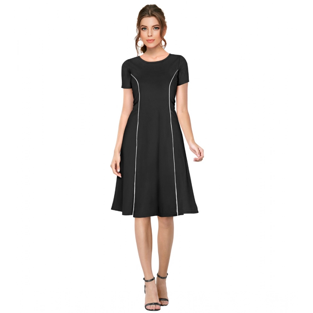 54163426825_f79f72e103_o_d-1000x1000-1.webp Generic Women's Knitting stretchable Solid Round Neck Cap Sleeve Dress (Black) - Image 1