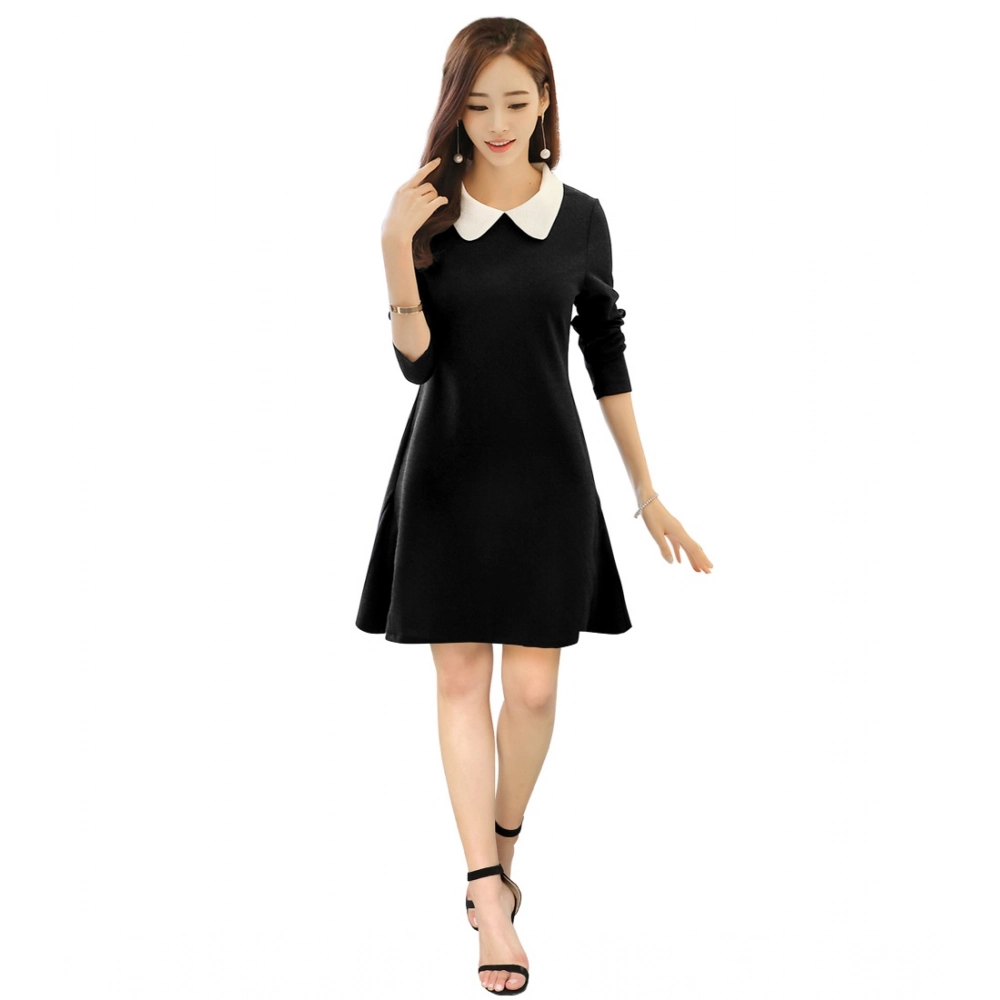 54163429560_2cd78d3713_o_d-1000x1000-1.webp Generic Women's Polyester Solid Collar 3-4th Dress (Black) - Image 1