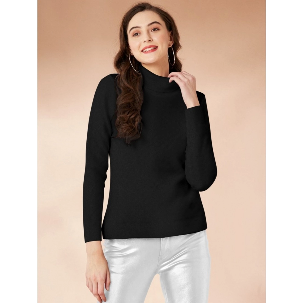 54165430761_818b292c73_o_d-1000x1000-1.webp Generic Women's Polyester Solid High Neck Full Sleeve T-Shirt (Black) - Image 1