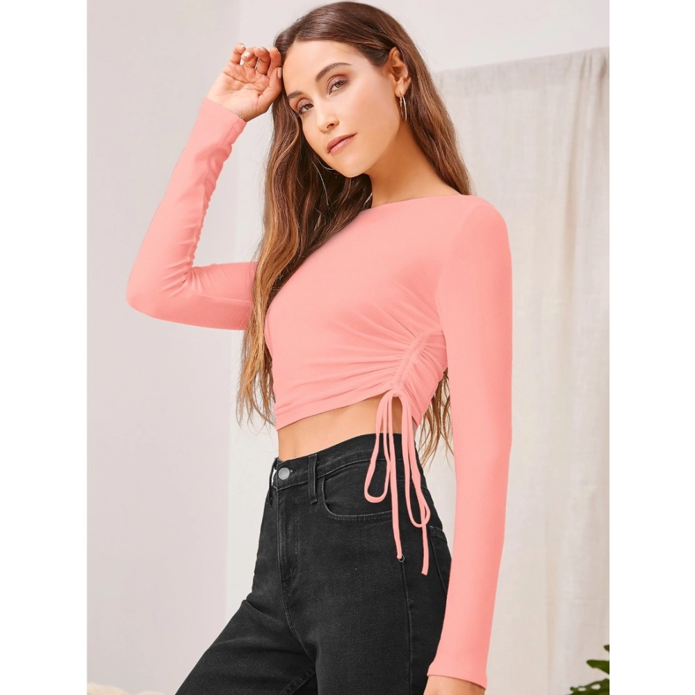 54165742709_f7b1ec8d6c_o_d-1000x1000-1.webp Generic Women's Polyester Solid Round Neck Full Sleeve Top (Peach) - Image 1