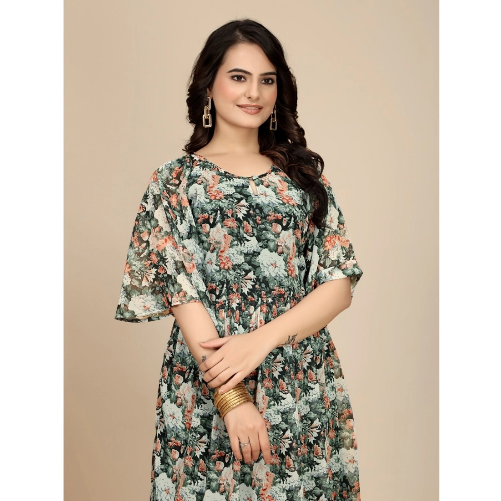54255630636_807dd99697_o_d-1000x1000-1.webp Generic Women's Georgette Printed Round Neck Short Sleeve Dress (Black) - Image 1