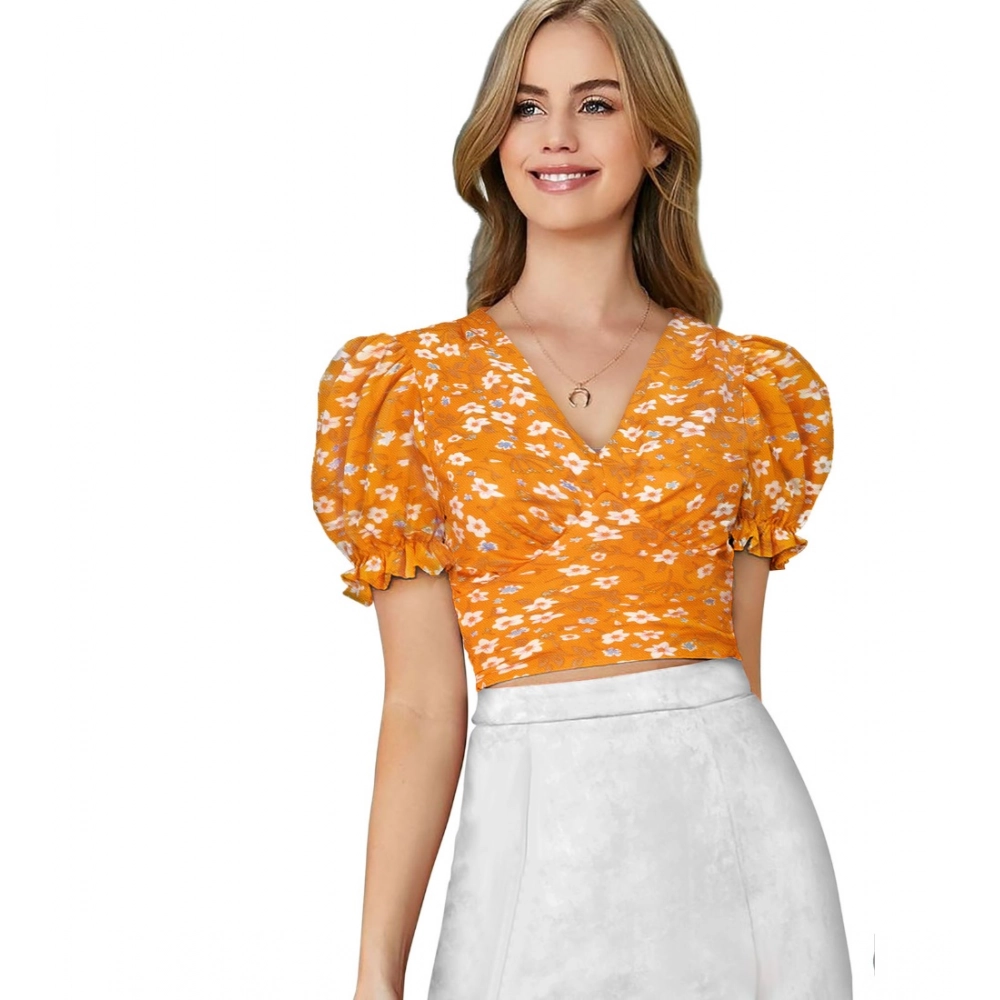 54256057795_3994f9d51c_o_d-1000x1000-1.webp Generic Women's Knitting Printed V-Neck Puff Sleeve Tops (Yellow) - Image 1