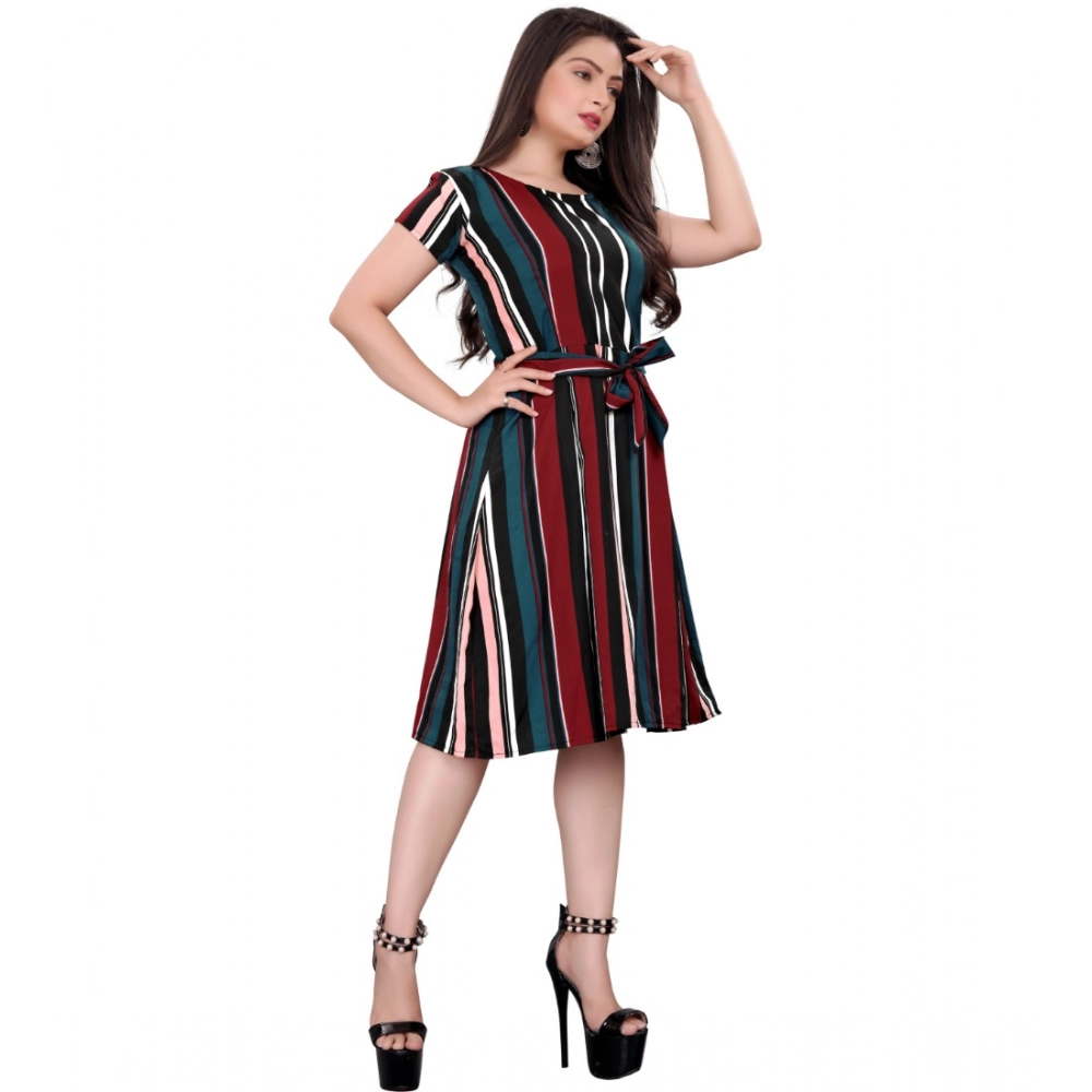 54324763319_40c6a205b6_o_d-1000x1000-1.webp Generic Women's Crep Striped Short Sleeve Dress (Red-Blue ) - Image 1