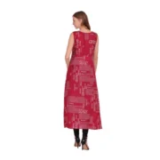 Generic Women's Casual Crepe Sleeveless Slit Dress (Maroon) - Image 2