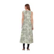Generic Women's Casual Crepe Sleeveless Slit Dress (Light Green) - Image 3