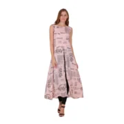 Generic Women's Casual Crepe Sleeveless Slit Dress (Light Pink) - Image 4