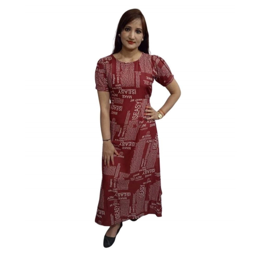 PID-63349-Women-s-Casual-Crepe-Half-Sleeves-Dress-Maroon-1-1000x1000-1.webp Generic Women's Casual Crepe Half Sleeves Dress (Maroon) - Image 1