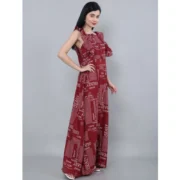 Generic Women's Casual Crepe Sleeveless Dress (Maroon) - Image 4