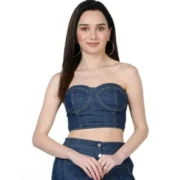 Generic Women's Casual Denim Sleeveless Bluster Top (Blue) - Image 2
