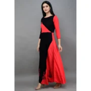 Generic Women's Casual Rayon 3-4th Sleeves Maxi Dress (Pink) - Image 3