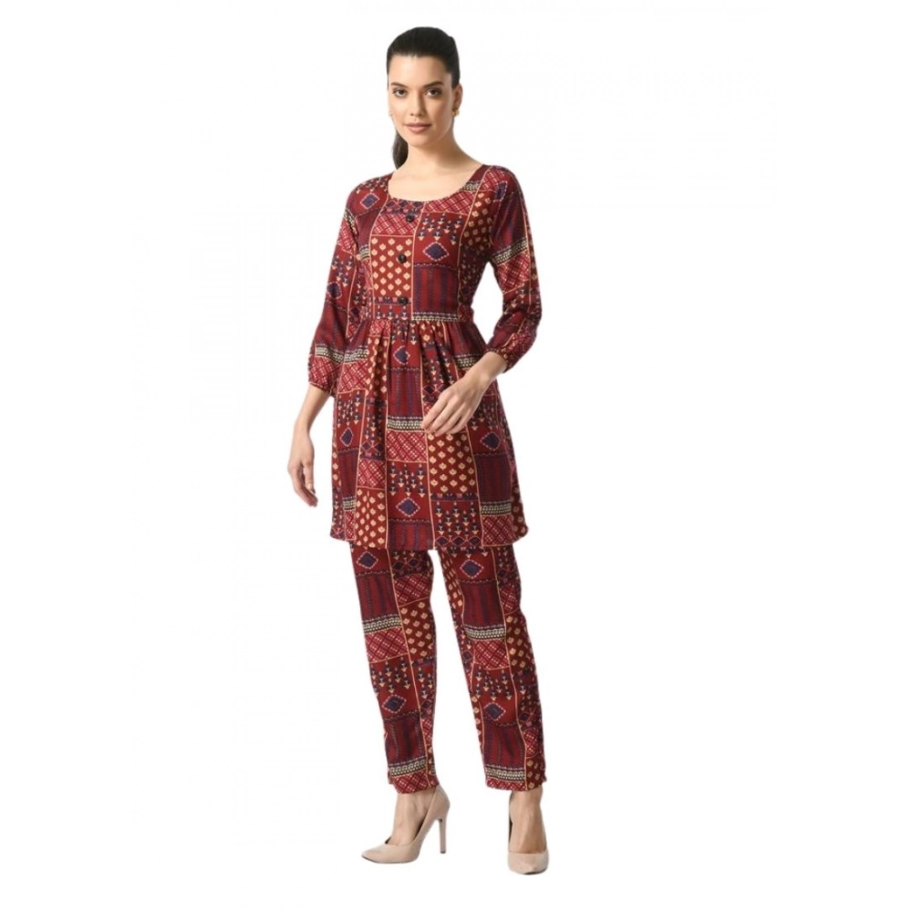 PID-63385-Women-s-Casual-Crepe-3-4th-Sleeves-Cord-Set-Maroon-1-1000x1000-1.webp Generic Women's Casual Crepe 3-4th Sleeves Cord Set (Maroon) - Image 1