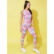 Generic Women's Polyester Lycra Printed Sleeveless Active Wear (Multicolor) - Image 3
