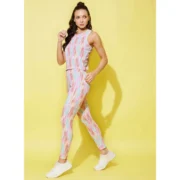 Generic Women's Polyester Lycra Printed Sleeveless Active Wear (Multicolor) - Image 2