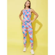 Generic Women's Polyester Lycra Printed Sleeveless Active Wear (Multicolor) - Image 3