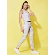 Generic Women's Polyester Lycra Printed Sleeveless Active Wear (Multicolor) - Image 3