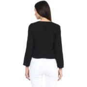 Generic Women's Polyester Solid Long Sleeves Blazer (Black) - Image 5