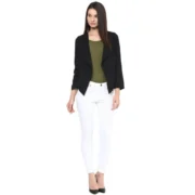 Generic Women's Polyester Solid Long Sleeves Blazer (Black) - Image 4