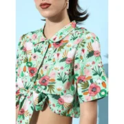 Generic Women's Polyester Floral Short Sleeve Co-Ord Set (Multicolor) - Image 2