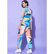 Generic Women's Polyester Colour Blocking 3-4th Sleeve Co-Ord Set (Multicolor) - Image 5