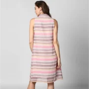 Generic Women's Polyester Striped Sleeveless Dress (Pink) - Image 5