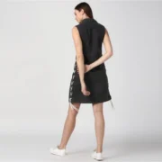 Generic Women's Denim Solid Sleeveless Dress (Black) - Image 5