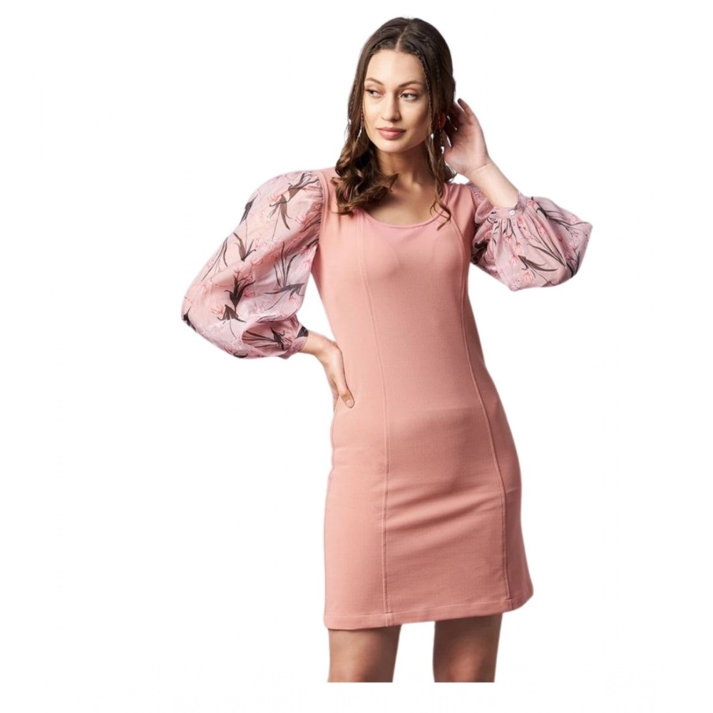 PID-65358-Women-s-Polyester-Lycra-And-Organza-Floral-Balloon-Sleeve-Dress-Pink-1-1000x1000-1.webp Generic Women's Polyester Lycra And Organza Floral Balloon Sleeve Dress (Pink) - Image 1