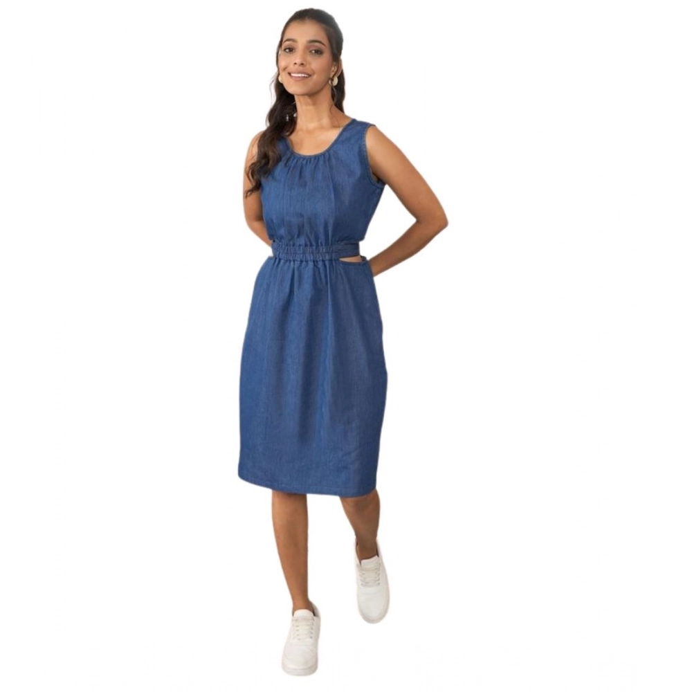 PID-65380-Women-s-Denim-Solid-Sleeveless-Dress-Blue-1-1000x1000-1.webp Generic Women's Denim Solid Sleeveless Dress (Blue) - Image 1