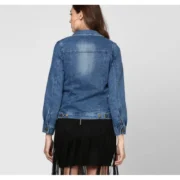 Generic Women's Denim Washed Long Sleeves Jacket (Blue) - Image 2
