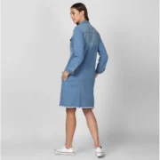 Generic Women's Denim Washed Long Sleeves Jacket (Blue) - Image 5