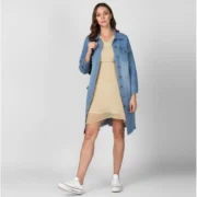 Generic Women's Denim Washed Long Sleeves Jacket (Blue) - Image 2