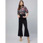Generic Women's Polyester Floral Short Sleeve Jumpsuit (Multicolor) - Image 5