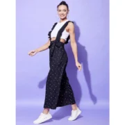 Generic Women's Rayon Pinafore Shoulder Straps Jumpsuit (Black) - Image 5