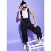 Generic Women's Rayon Pinafore Shoulder Straps Jumpsuit (Black) - Image 4