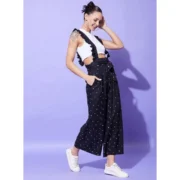 Generic Women's Rayon Pinafore Shoulder Straps Jumpsuit (Black) - Image 3