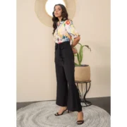 Generic Women's Polyester Floral Half Sleeves Jumpsuit (Multicolor) - Image 5