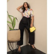 Generic Women's Polyester Floral Half Sleeves Jumpsuit (Multicolor) - Image 3