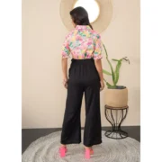Generic Women's Polyester Floral Half Sleeves Jumpsuit (Multicolor) - Image 3