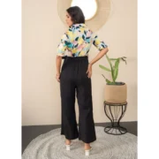Generic Women's Polyester Floral Half Sleeves Jumpsuit (Multicolor) - Image 4