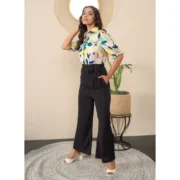 Generic Women's Polyester Floral Half Sleeves Jumpsuit (Multicolor) - Image 3