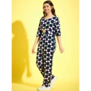 Generic Girl's Cotton Polka 3-4th Sleeve Jumpsuit (Multicolor) - Image 3