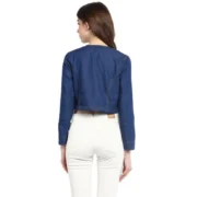 Generic Women's Denim Embellished Long Sleeves Shrug (Blue) - Image 5