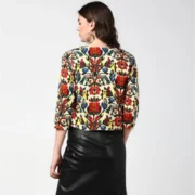 Generic Women's Polyester Floral 3-4th Sleeves Shrug (Multicolor) - Image 2