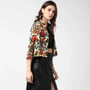 Generic Women's Polyester Floral 3-4th Sleeves Shrug (Multicolor) - Image 5