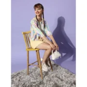 Generic Women's Polyester Floral 3-4th Sleeves Shrug (Multicolor) - Image 2