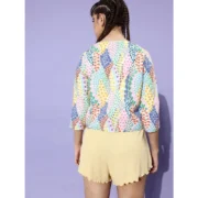 Generic Women's Polyester Floral 3-4th Sleeves Shrug (Multicolor) - Image 5