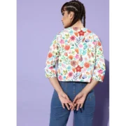 Generic Women's Polyester Floral 3-4th Sleeves Shrug (Multicolor) - Image 5