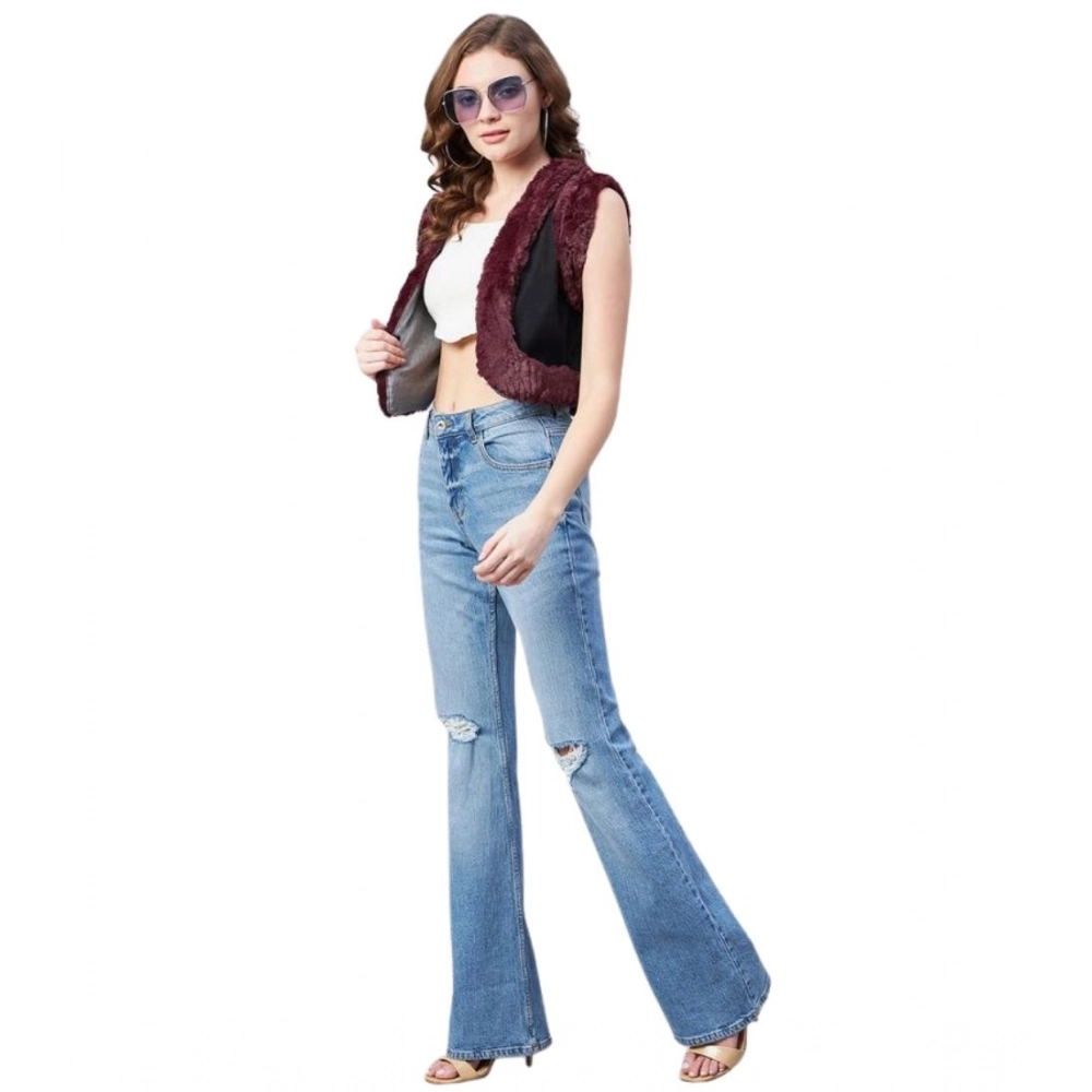 PID-65431-Women-s-Denim-And-Fur-Solid-Sleeveless-Shrug-Black-Maroon-1-1000x1000-1.webp Generic Women's Denim And Fur Solid Sleeveless Shrug (Black - Maroon) - Image 1